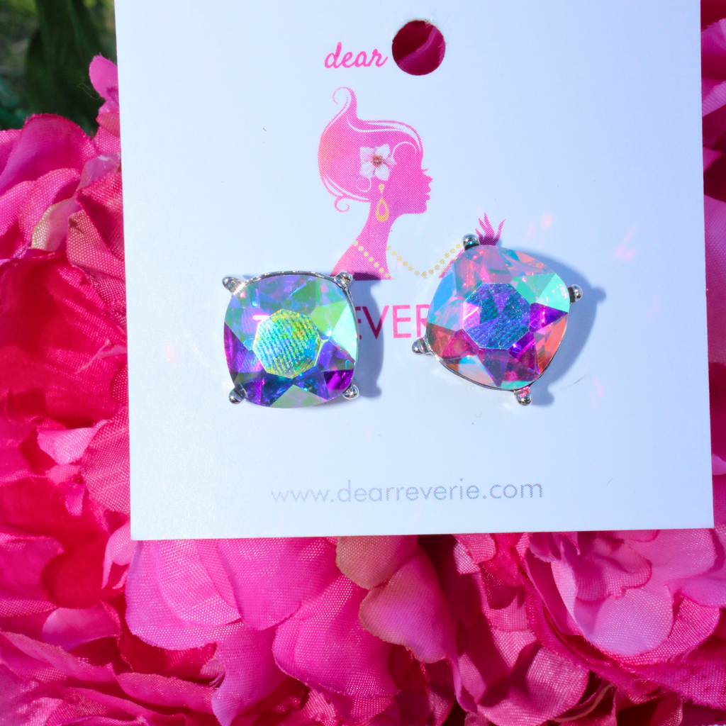 Iridescent stud earrings online