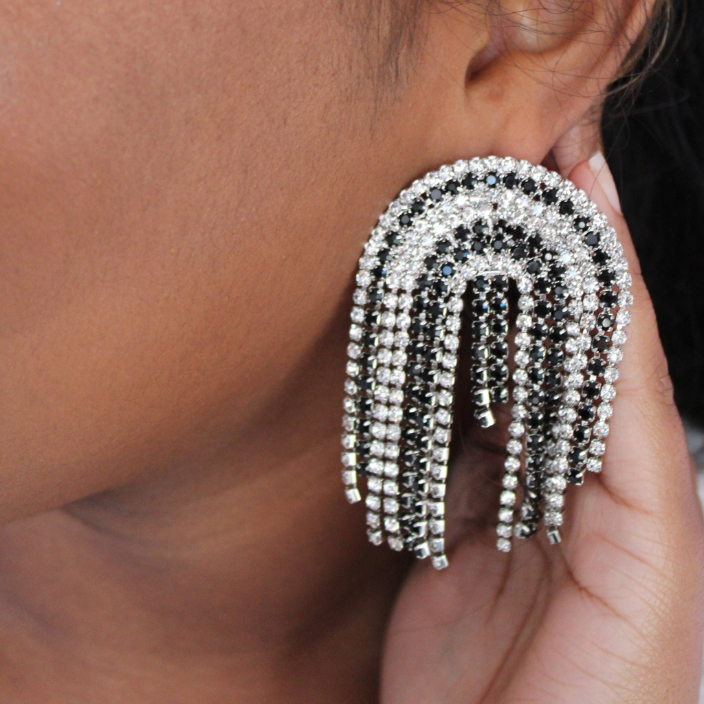 Rhinestone Arch Earrings – Dear Reverie